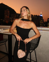 Midi Heart Bag Crystal Gold