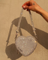 Midi Heart Bag Crystal - Silver
