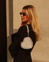 Midi Heart Bag Crystal - Silver