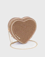 Midi Heart Bag Crystal Gold
