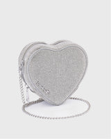 Midi Heart Bag Crystal - Silver