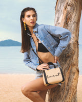 Mini Tote Raffia Black