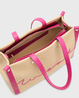 Tote Raffia Pink