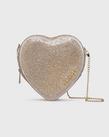 Big Heart Bag Crystal Champagne with Knot Strap