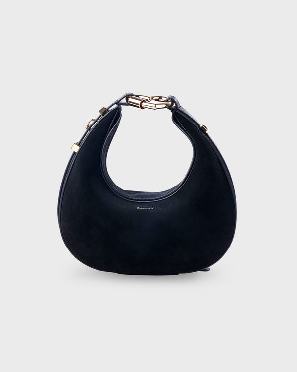 Halfmoon Bag Black Suede