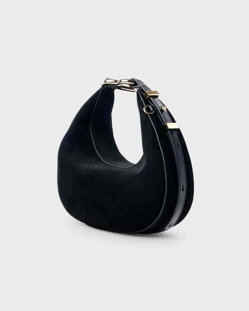 Halfmoon Bag Black Suede