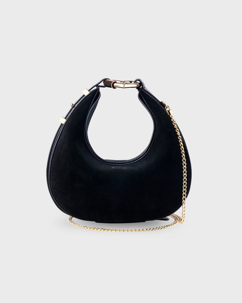 Halfmoon Bag Black Suede