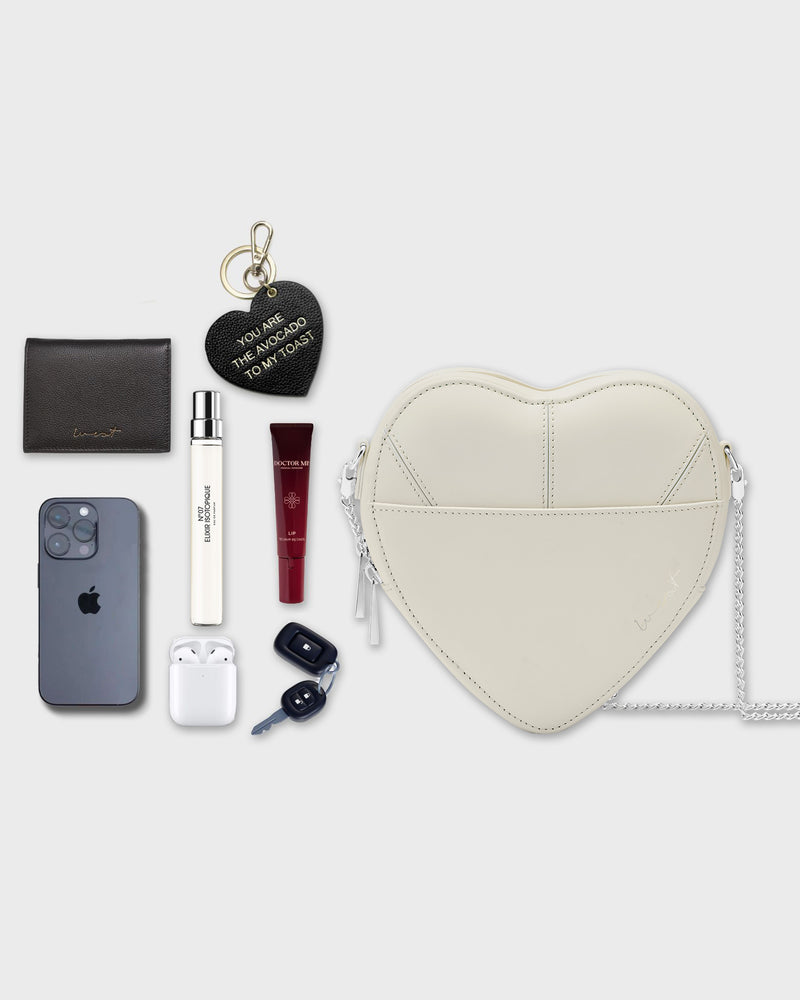 Big Heart Bag Ivory Silver