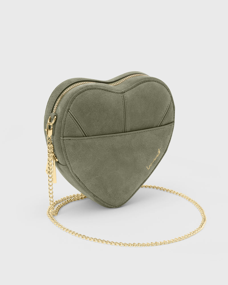 Bolsa Corazón Grande Gamuza Sage