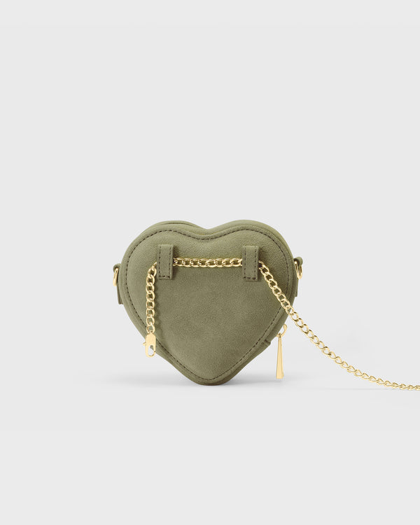 Mini Bolso Corazón Gamuza Sage